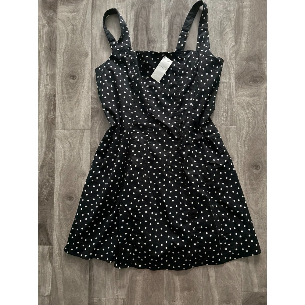 Abercrombie & Fitch Black Polka Dot Dress‎ XXL Sleeveless A-Line NWT
